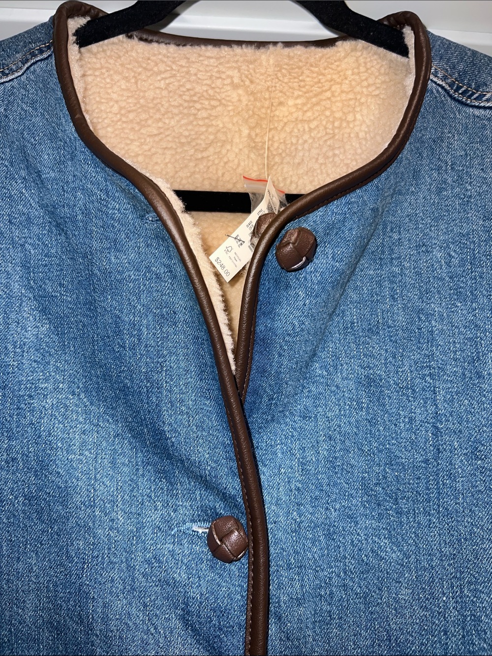 Madewell Reversible Denim & Sherpa Jacket in Petersburg Wash & Rigid Size S NWT - Picture 6 of 16